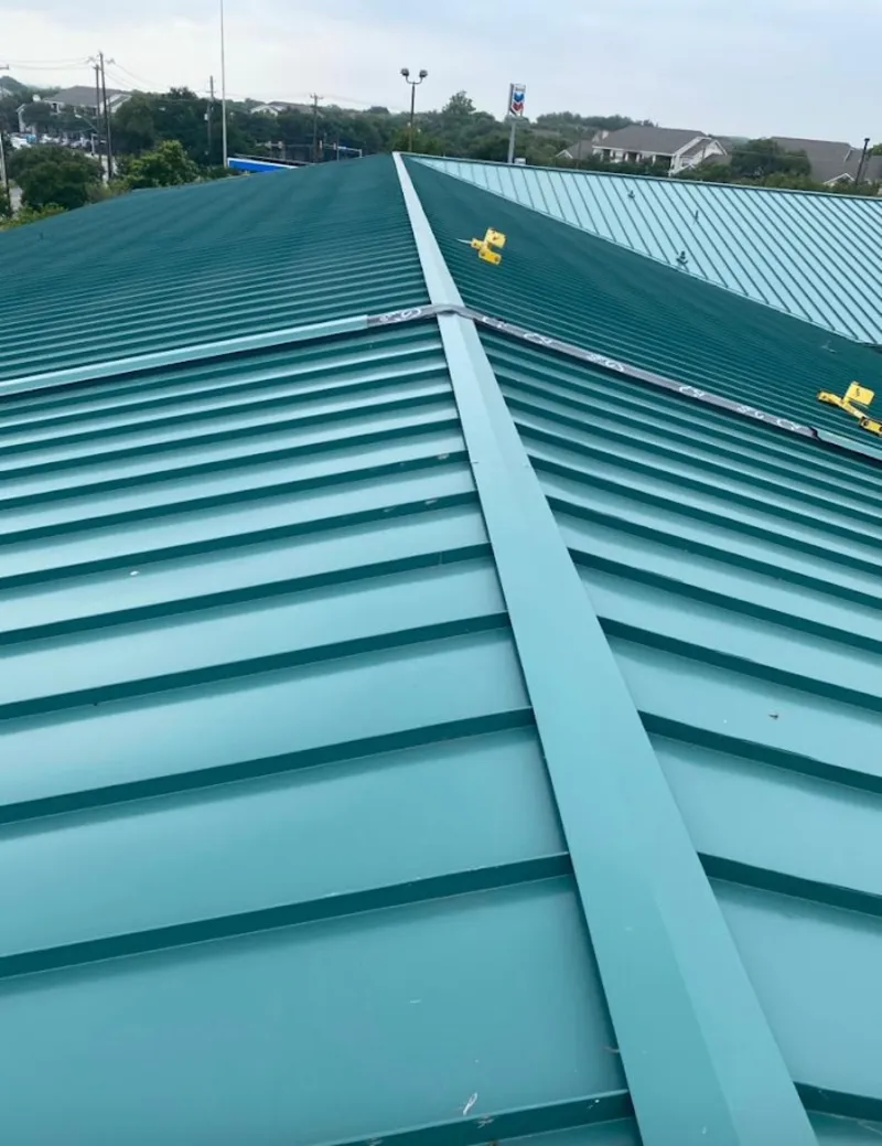 Green commercial metal roof ridge and valley for Metal Roof Repair in Jessup
